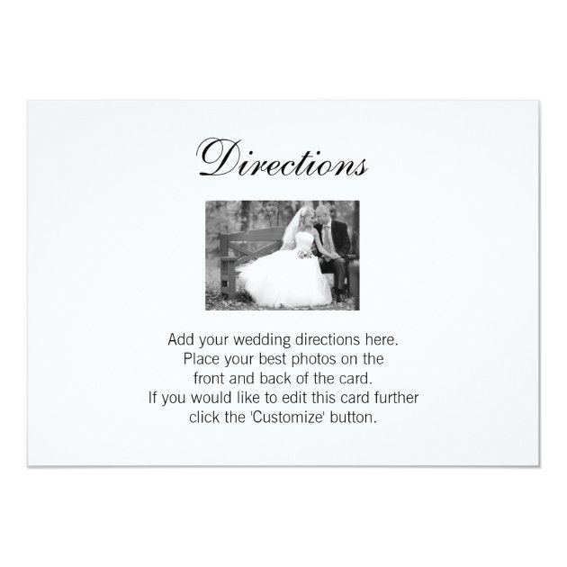 Elegant Wedding Photo Directions Card