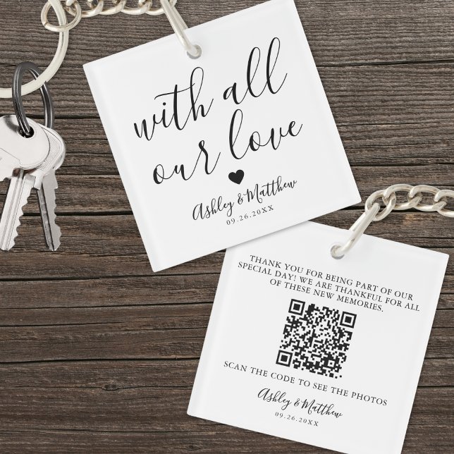 Elegant Wedding Photo Favor Keychain (Elegant Guest Wedding Favor Keychain)