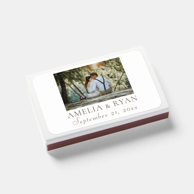 Elegant Wedding Photo Favor Matchboxes (Front Closed)