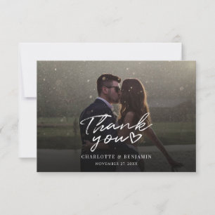 Elegant Wedding Photo Handwritten Thank You Card