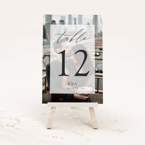 Elegant Wedding Photo Initials  Date Table Number