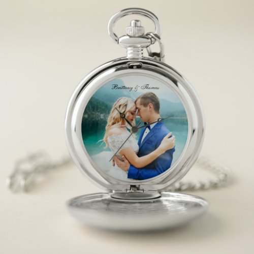 Elegant Wedding Photo Keepsake Pocket Watch