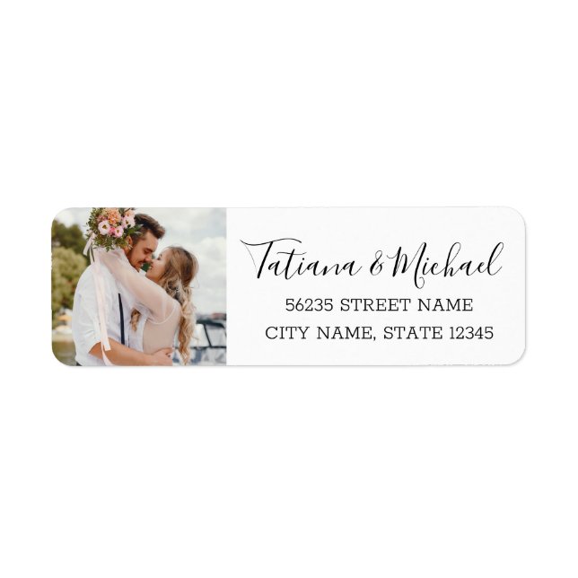 elegant wedding photo modern calligraphy label (Front)