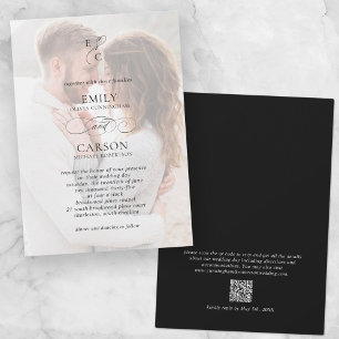 Elegant Wedding Photo Modern Monogram Logo Invitation