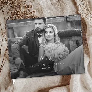 Elegant Wedding Photo Monogram  Guest Book