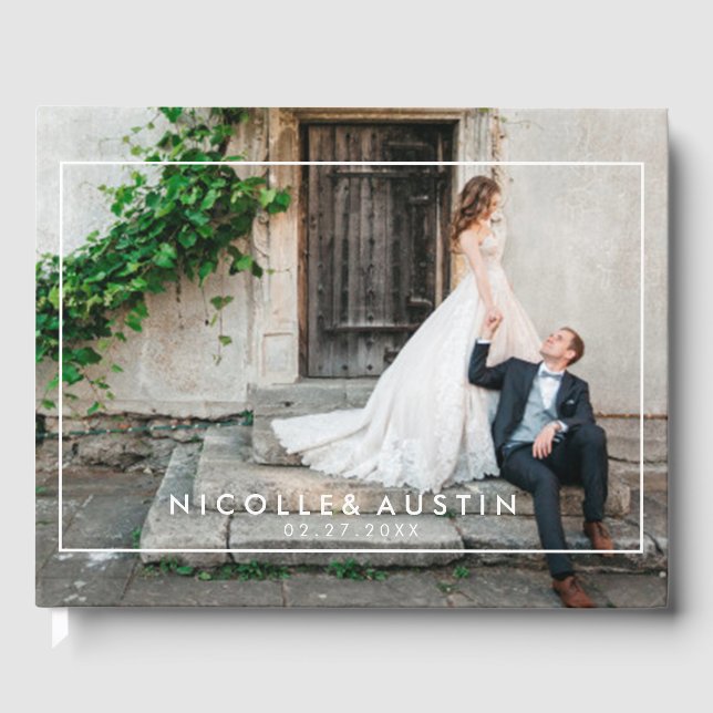 Elegant wedding photo of the guest book (Front)