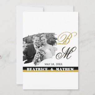 Elegant Wedding Photo Save the Date, Anniversary Date