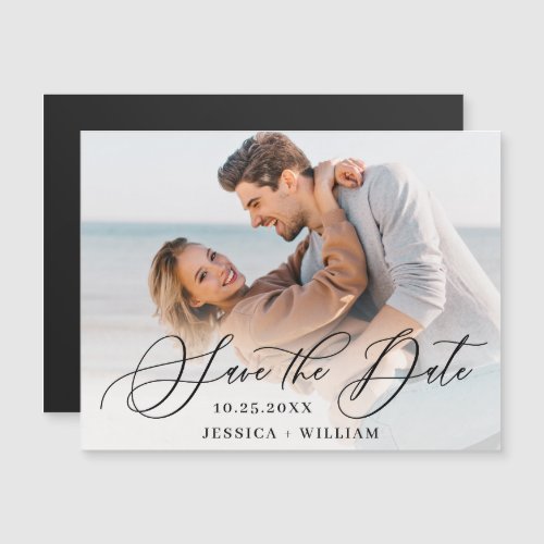 Elegant Wedding PHOTO Save the Date Magnetic Card