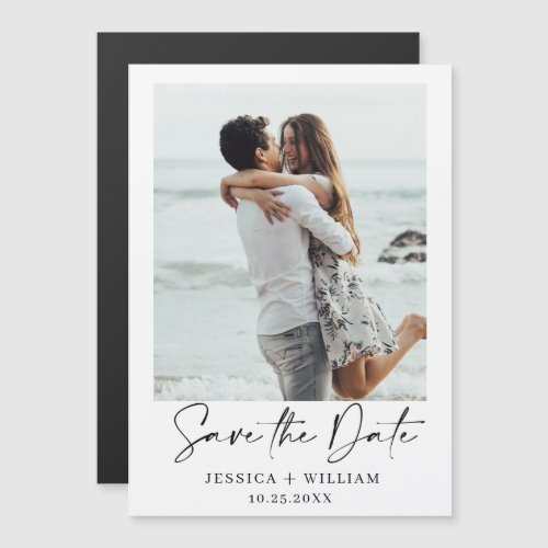 Elegant Wedding PHOTO Save the Date Magnetic Card