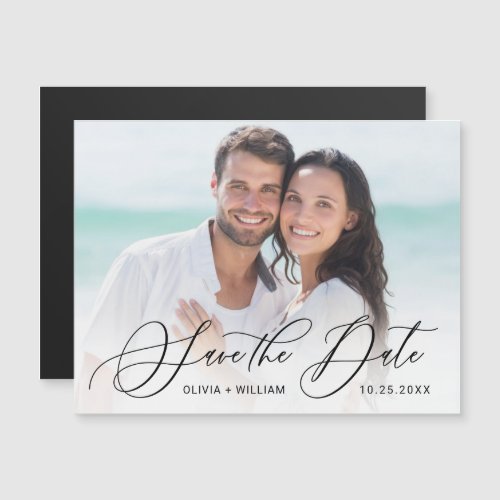 Elegant Wedding PHOTO Save the Date Magnetic Card