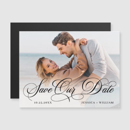 Elegant Wedding PHOTO Save the Date Magnetic Card