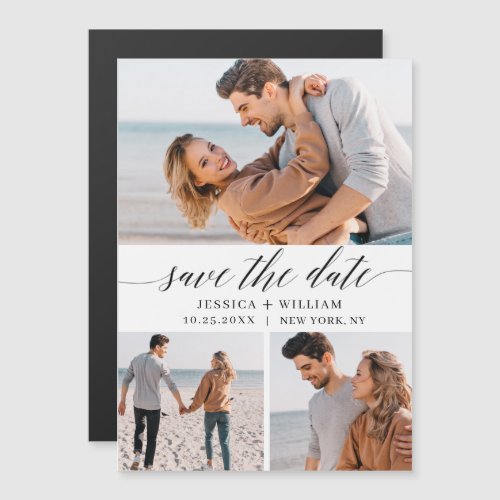 Elegant Wedding PHOTO Save the Date Magnetic Card