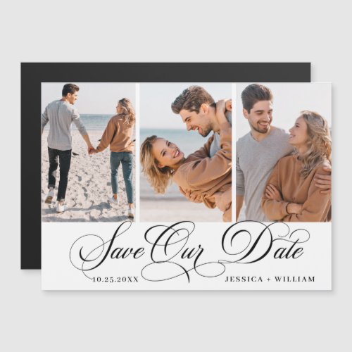 Elegant Wedding PHOTO Save the Date Magnetic Card