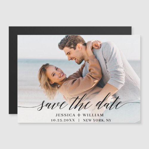 Elegant Wedding PHOTO Save the Date Magnetic Card