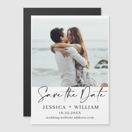 Elegant Wedding PHOTO Save the Date Magnetic Card