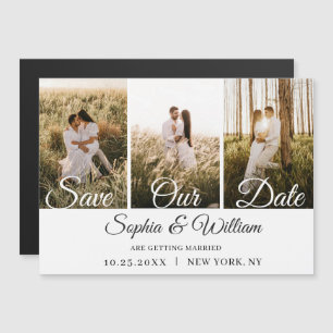 Elegant Wedding PHOTO Save the Date Magnetic Card