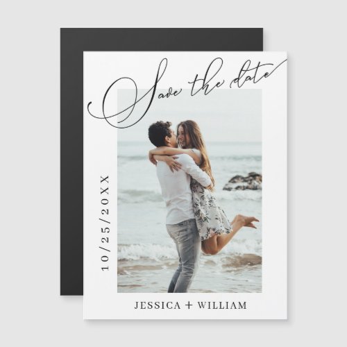 Elegant Wedding PHOTO Save the Date Magnetic Card