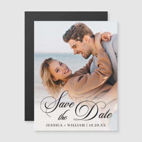 Elegant Wedding PHOTO Save the Date Magnetic Card