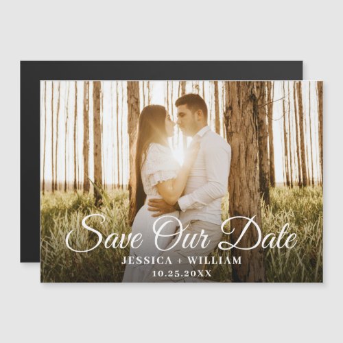 Elegant Wedding PHOTO Save the Date Magnetic Card