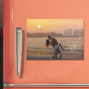 Elegant Wedding Photo Save the Date Magnetic Card