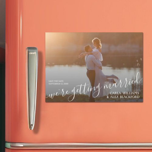 Elegant Wedding Photo Save the Date Magnetic Card