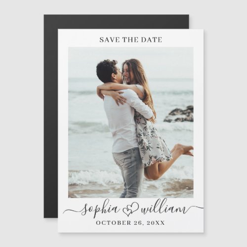 Elegant Wedding PHOTO Save the Date Magnetic Card 