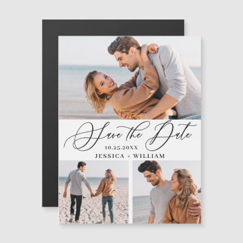 Elegant Wedding PHOTO Save the Date Magnetic Card