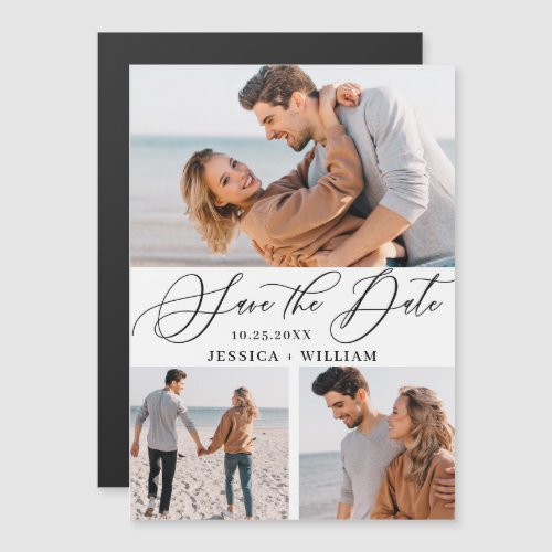 Elegant Wedding PHOTO Save the Date Magnetic Card