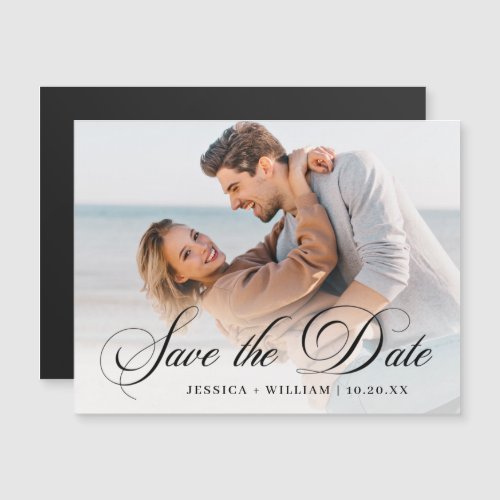 Elegant Wedding PHOTO Save the Date Magnetic Card 