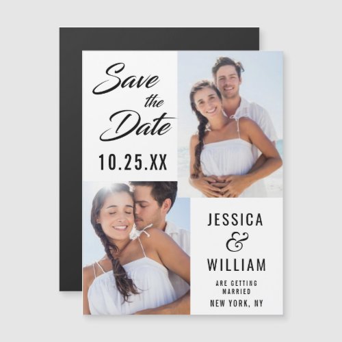 Elegant Wedding PHOTO Save the Date Magnetic Card