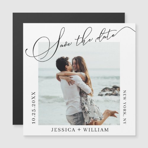 Elegant Wedding PHOTO Save the Date Magnetic Card