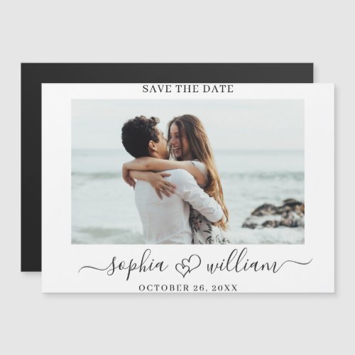 Elegant Wedding PHOTO Save the Date Magnetic Card