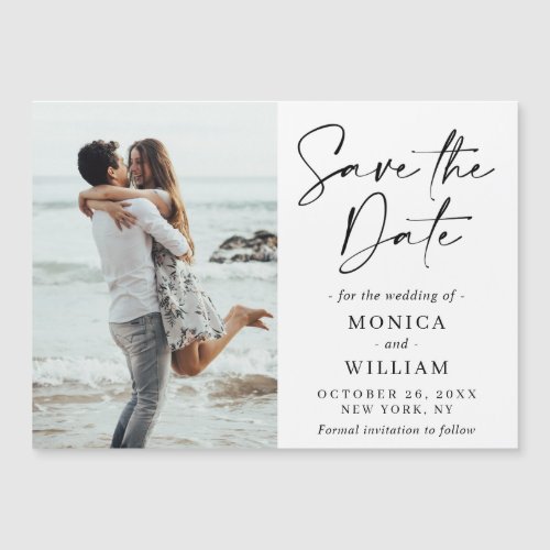 Elegant Wedding PHOTO Save the Date Magnetic Card 