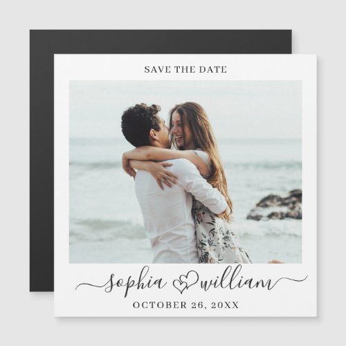 Elegant Wedding PHOTO Save the Date Magnetic Card