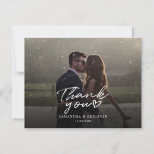 Elegant Wedding Photo Script Thank You Note Card
