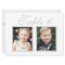 Elegant Wedding Photo Silver White Table Number