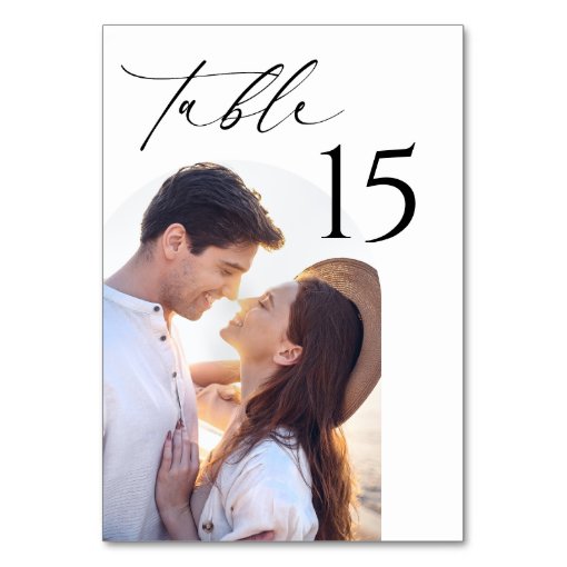 Elegant Wedding Photo Table Number | Zazzle