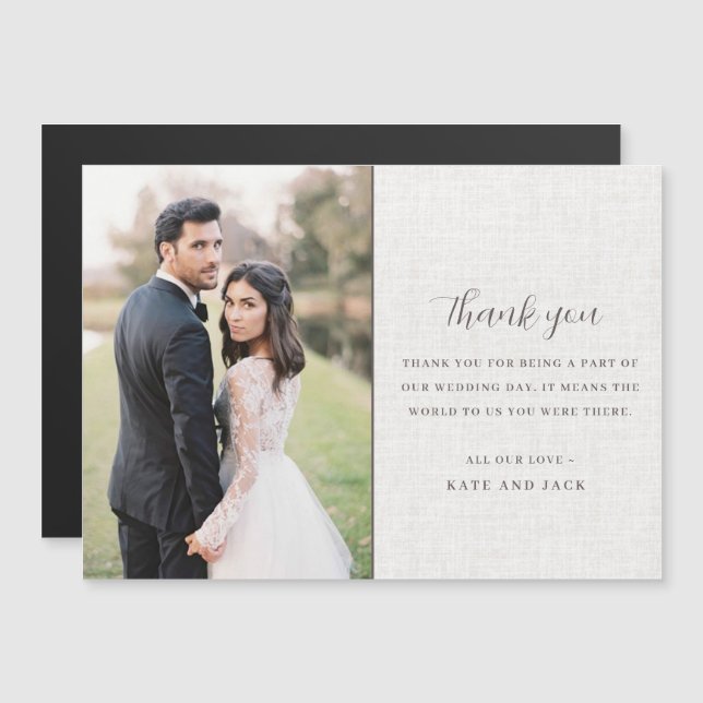 Elegant Wedding Photo Thank You (Front/Back)