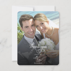 Elegant Wedding Photo Thank You Card