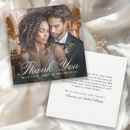 Elegant Wedding Photo Thank You Card