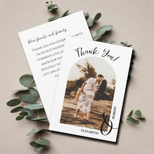 Elegant Wedding Photo Thank You Card