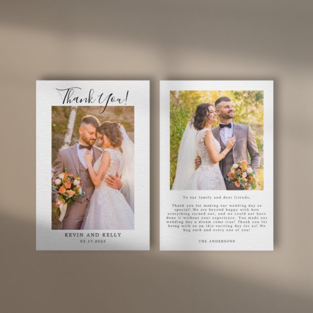 Elegant Wedding Photo Thank You Card (Creator Uploaded)
