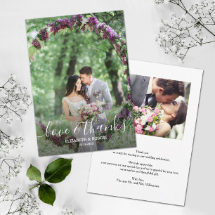 Elegant Wedding Photo Thank You Card