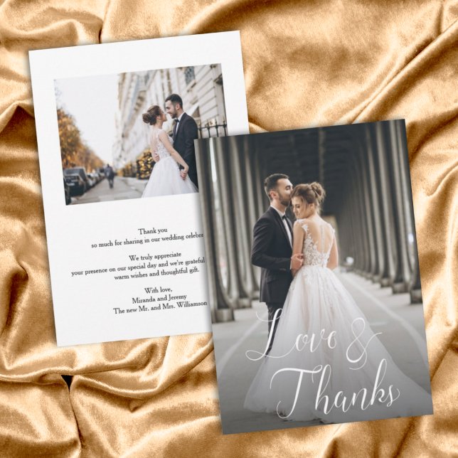 Elegant Wedding Photo Thank You Card (Creator Uploaded)