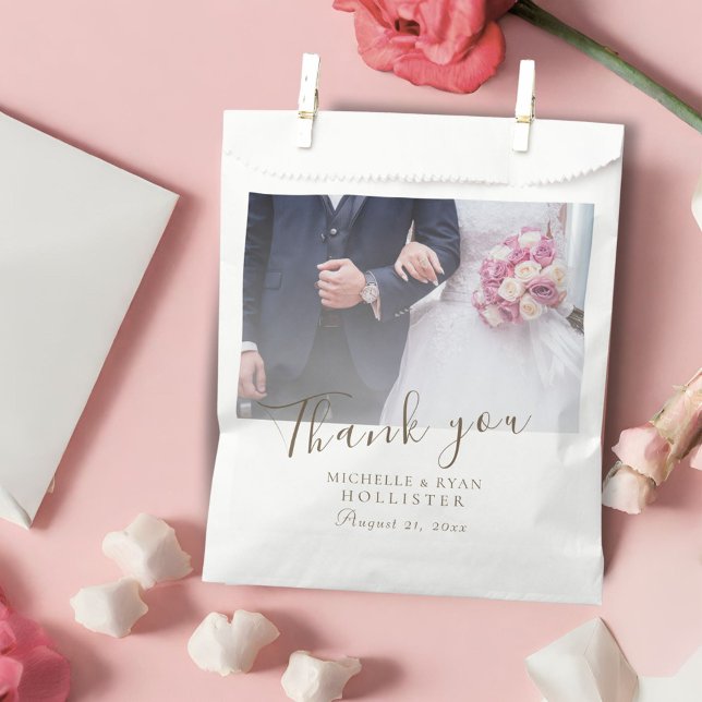 Elegant Wedding Photo Thank you Favor Bag (Creator Uploaded)