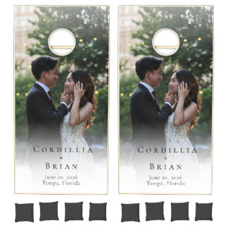 Elegant Wedding Photo Wedding Cornhole Set