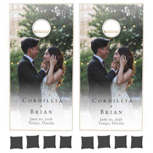 Elegant Wedding Photo Wedding Cornhole Set