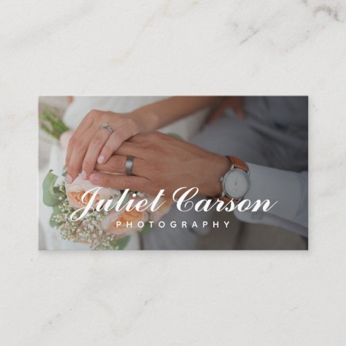Elegant Wedding Photography Script Photo Business Card