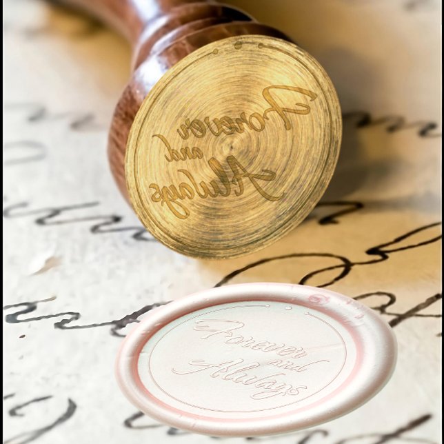 Elegant Wedding Phrase Forever and Always Wax Seal Stamp (Creator Uploaded)