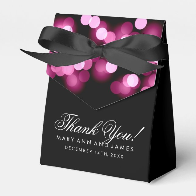 Elegant Wedding Pink Hollywood Glam Favor Boxes (Front Side)